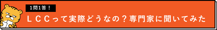 LCCって実際どうなの？専門家に聞いてみた