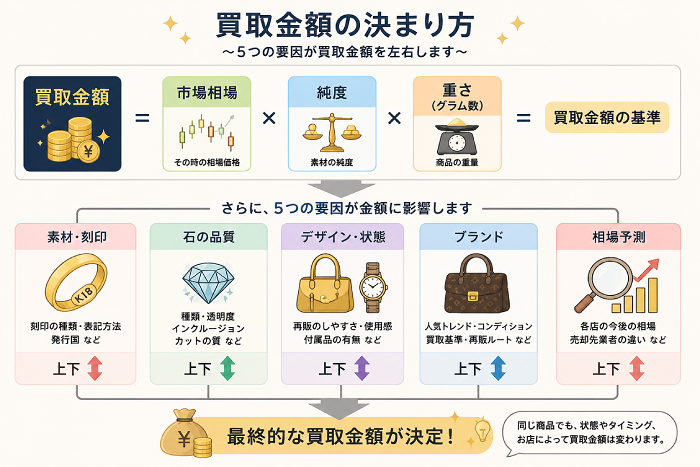 買取金額の決まり方を示した図