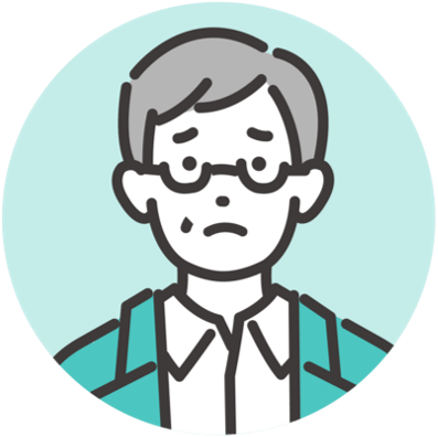困っている男性のイラスト